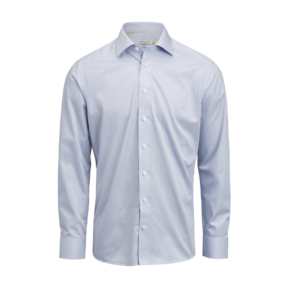 J. Harvest & Frost Yellow Bow 50 Overhemd Slim Fit Heren 2905002 XXL Hemelsblauw/Gestreept