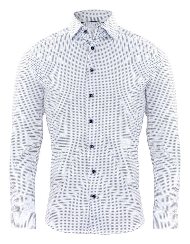 J. Harvest & Frost Indigo Bow 131 Overhemd Regular Fit Heren 2913101 3XL Hemelsblauw Print