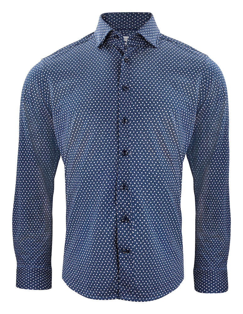 J. Harvest & Frost Indigo Bow 131 Overhemd Regular Fit Heren 2913101 3XL Marine Print