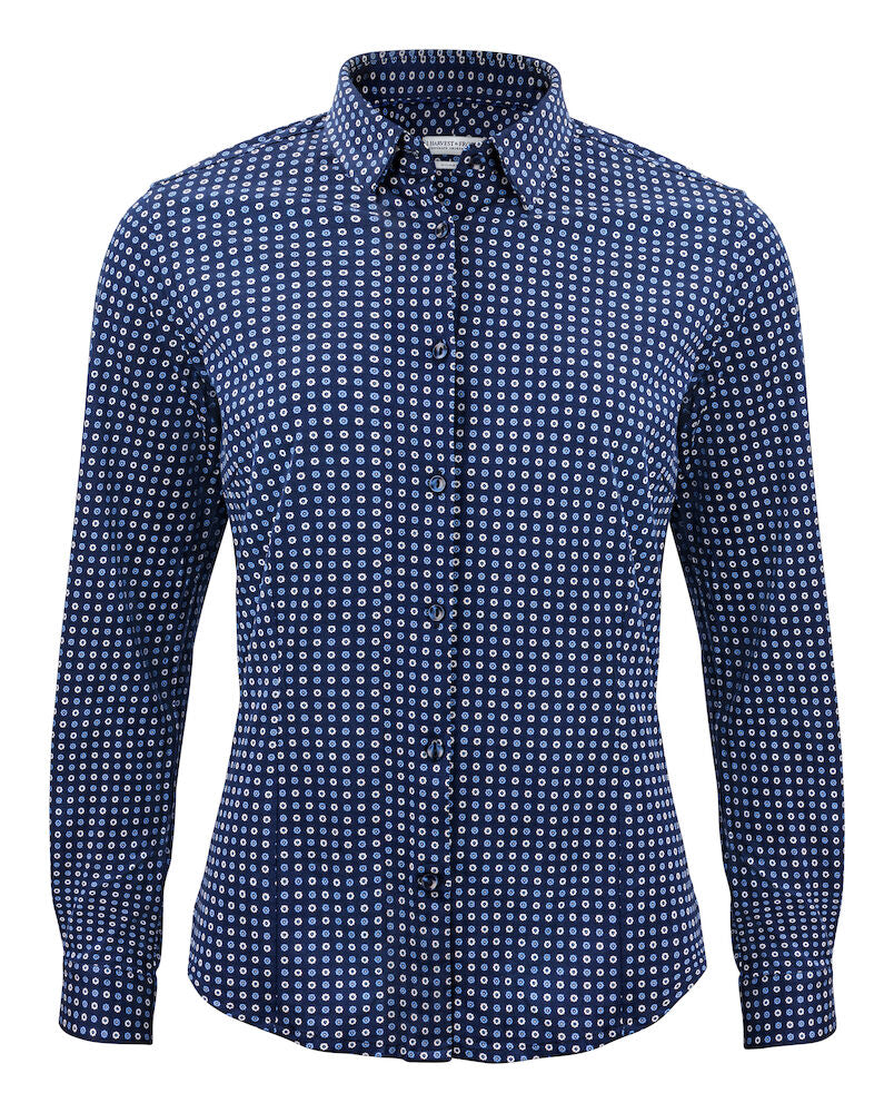 J. Harvest & Frost Indigo Bow 131 Overhemd Dames 2913103 3XL Blauwe Print