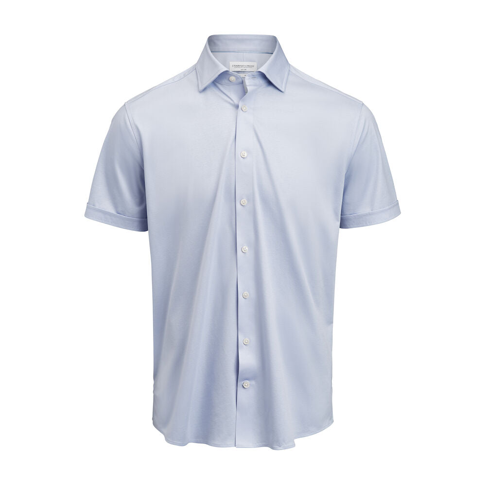 J. Harvest & Frost Indigo Bow 132 S/S Overhemd Regular Fit Heren 2913211 3XL Lichtblauw