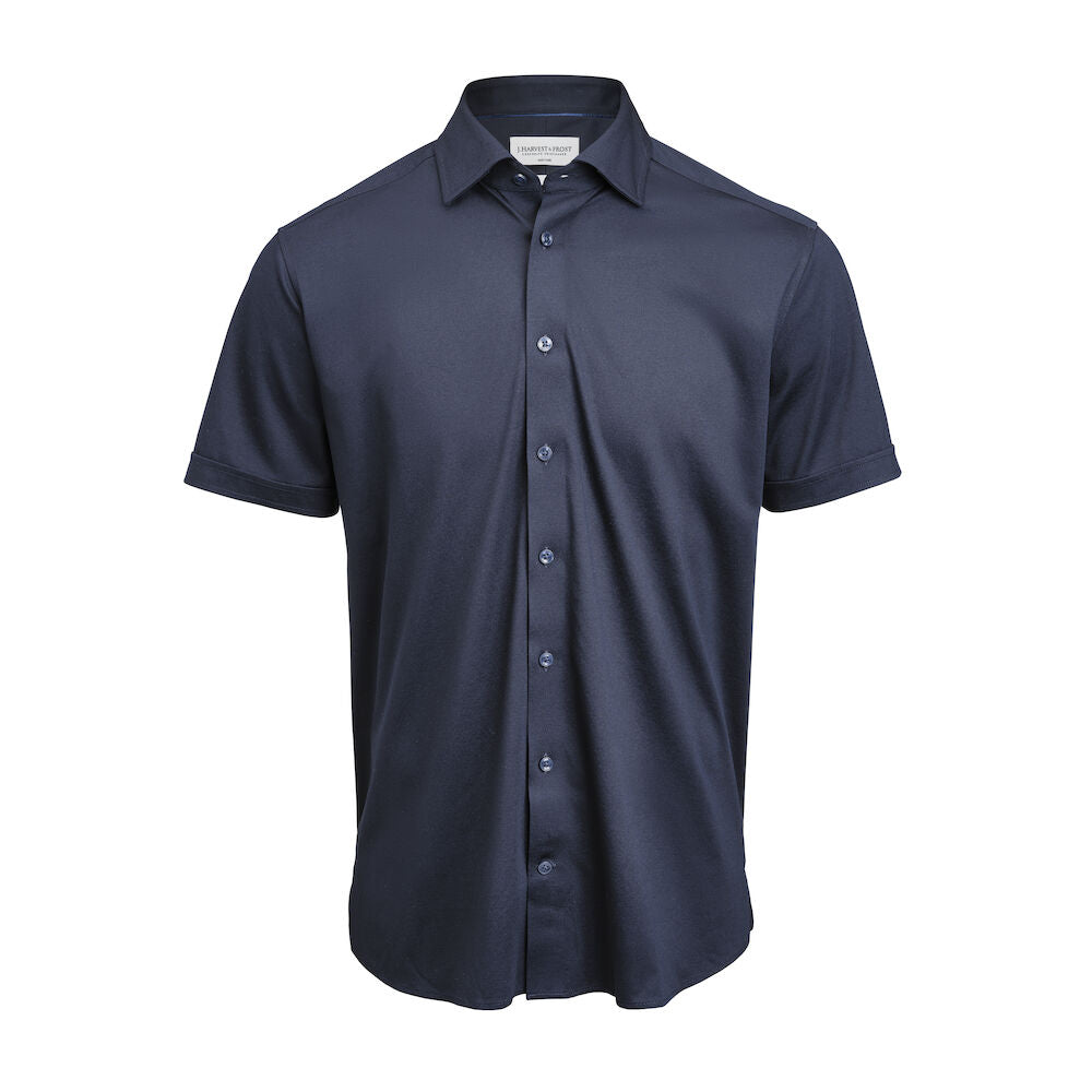 J. Harvest & Frost Indigo Bow 132 S/S Overhemd Regular Fit Heren 2913211 3XL Marine