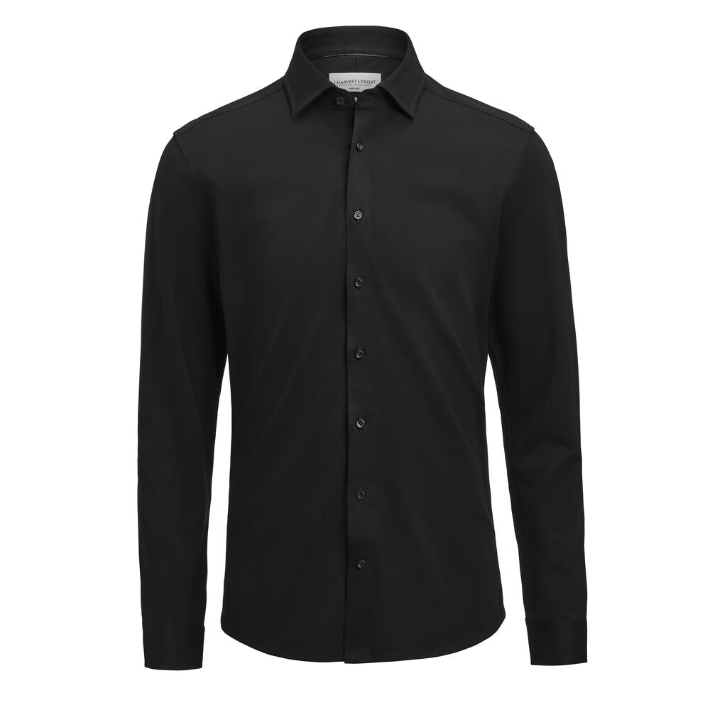J. Harvest & Frost Indigo Bow 135 Overhemd Slim Fit Heren 2913502 XXL Zwart