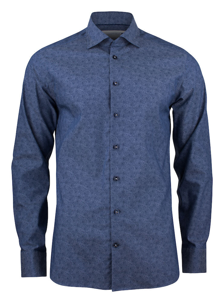 J. Harvest & Frost Purple Bow 143 Overhemd Regular Fit Heren 2914301 3XL Indigo Paisley Fijn Twill