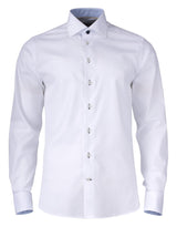 J. Harvest & Frost Yellow Bow 51 Overhemd Slim Fit Heren 2905102 XXL Wit/Hemelsblauw