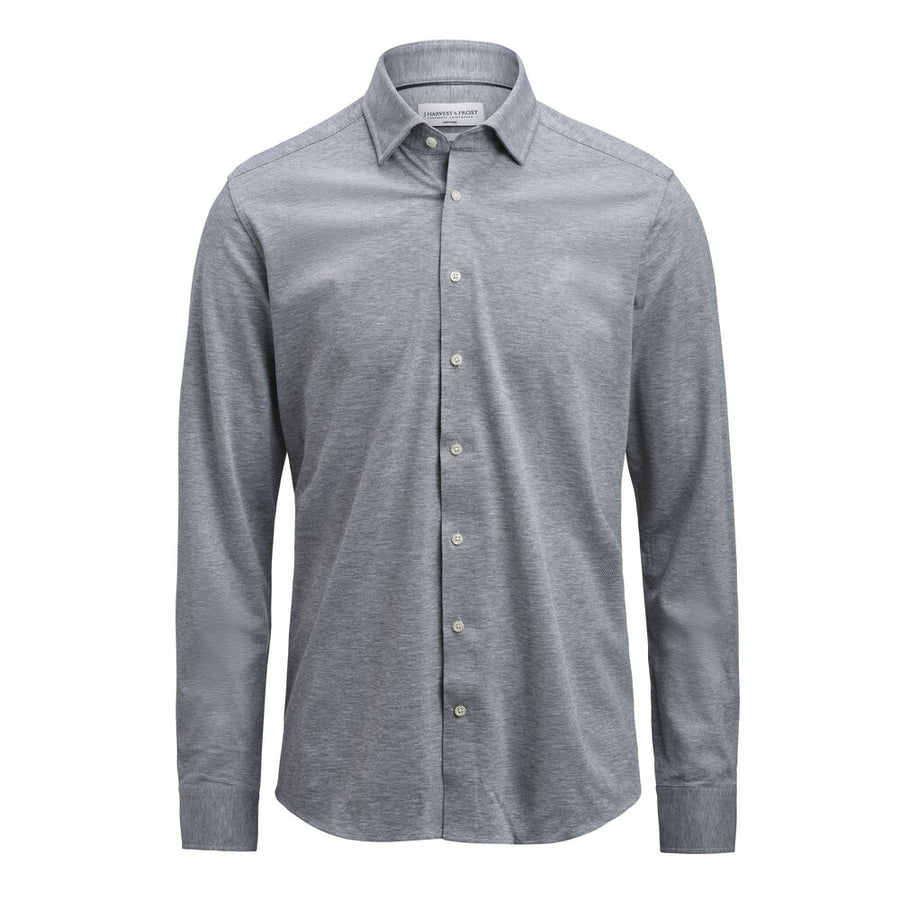 J. Harvest & Frost Indigo Bow 135 Overhemd Slim Fit Heren 2913502 XXL Grijs Mêlee