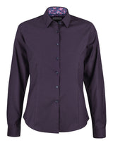 J. Harvest & Frost Purple Bow 142 Overhemd Dames 2914203 3XL Blauw