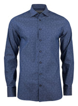 J. Harvest & Frost Purple Bow 143 Overhemd Regular Fit Heren 2914301 3XL Indigo Paisley Fijn Twill