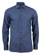 J. Harvest & Frost Purple Bow 143 Overhemd Slim Fit Heren 2914302 XXL Indigo Paisley Fijn Twill